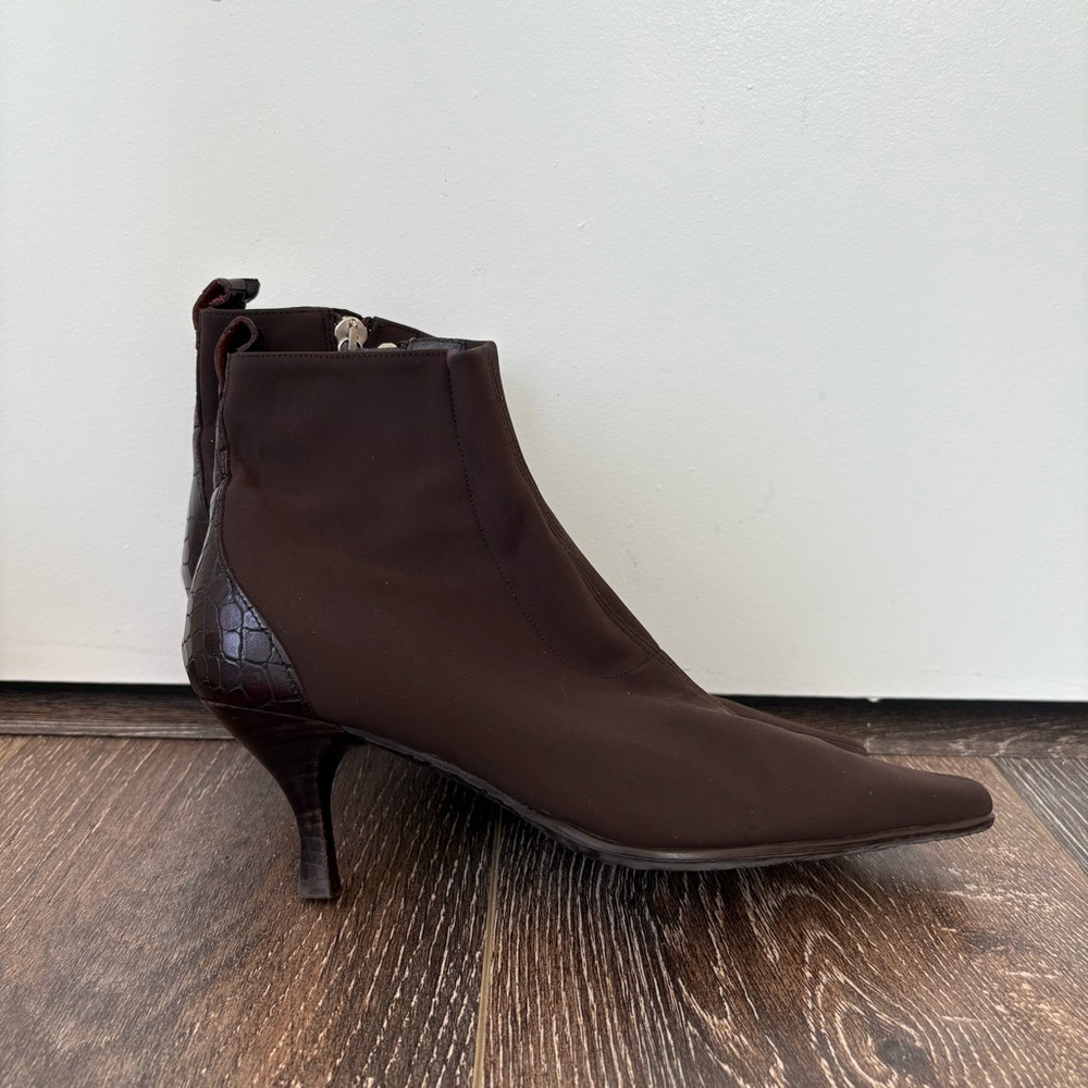 Chocolate Brown Pointed Ankle Boots by Donald J Pliner Size 5.5